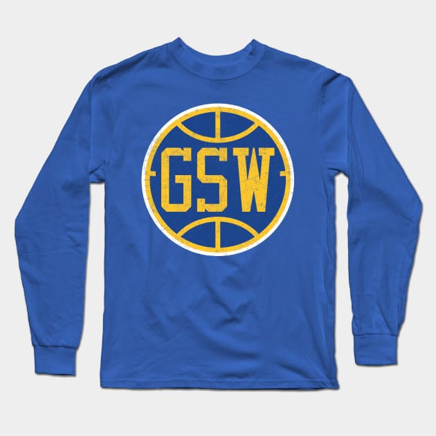 Golden State Vintage Basketball Long Sleeve T-Shirt by WalkDesigns